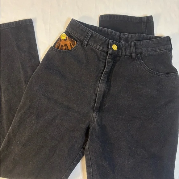 Unique High Waist True Vintage Leopard Gold Chic Pants Xr Jeans - Picture 10 of 13